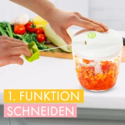 RIGUTTO® Premium Zwiebelschneider Mit Seilzug [Mehr Als 7 Funktionen] Verbessertes Konzept I Zerkleinerer & Zwiebelhacker Manuell I 900ml… -Haushaltswaren Store 01ae80b1ef5abb669b3040a19d78f341