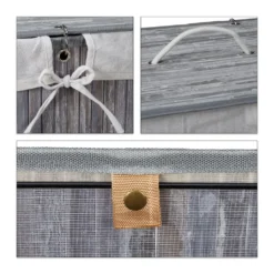 Relaxdays 1 X Wäschekorb Bambus Mit 2 Fächern Grau 20 Relaxdays 1 X Wäschekorb Bambus Mit 2 Fächern Grau -Haushaltswaren Store 01d4fc0ddb15dae370e9ed6155af20eb