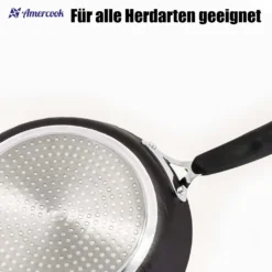 AMERCOOK Rockstone Bratpfanne 20 Cm - Universal-Pfanne Mit Aluminiumkern Bratpfanne - Für Alle Herdarten Zum Braten, Kochen Und Schmoren Induktionsgeeignet Bratpfanne Antihaft-beschichtet -Haushaltswaren Store 02094c4bdee083a5e703ae3650c7761e