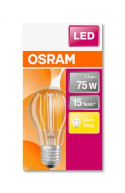 Osram LED Filament Leuchtmittel Retrofit Birnenform 8W = 75W E27 Klar Warmweiß 2700K FS -Haushaltswaren Store 023f1f429ed2438057bf2c9a82a8d397