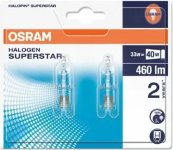 Osram Halogen Stiftsockellampe Halopin Superstar G9 33W 2er-Pack Warmweiß -Haushaltswaren Store 026c8e0c6e3ce04a566416bafc33d818
