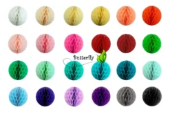 10 Wabenbälle 30cm Set, Farbauswahl:weiß 029