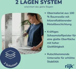 Riijk Bügelbrettbezug In Rosa Aus Baumwolle Zum Spannen Mit Spezialpolster Für Leichtes Bügeln – Universal Passend -Haushaltswaren Store 02b99b3264409953696d1208cfadd16d