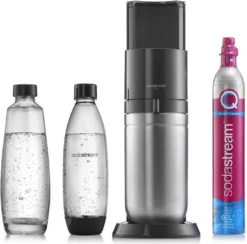 SodaStream DuoTitan Trinkwassersprudler, Inkl. 1x 1 Liter Glasflasche, 1x 1 Liter PET, 1 X Quick Connect Zylinder -Haushaltswaren Store 03b3ab7edad0a3bca05a64243d302bc7