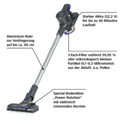 CLEANmaxx Akku-Zyklon-Staubsauger - 3-fach-Filter - Anthrazit/blau 14 CLEANmaxx Akku-Zyklon-Staubsauger - 3-fach-Filter - Anthrazit/blau -Haushaltswaren Store 03ca5f7b42d73f0ee1a50f6c76a17656