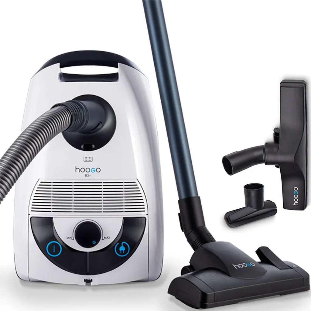 HooGo B3+ Bodenstaubsauger 3 Liter Mit Beutel Inkl. Parkett-, Polster- Und Fugendüse, Möbelbürste, 11m Aktionsradius, HEPA14 Filter, Allergikertauglich 4 HooGo B3+ Bodenstaubsauger 3 Liter Mit Beutel Inkl. Parkett-, Polster- Und Fugendüse, Möbelbürste, 11m Aktionsradius, HEPA14 Filter, Allergikertauglich – Bild 2