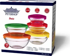 10 Tlg Glasschüssel Set Stapelbar Deckel Frischhaltedosen Vorratsdosen -Haushaltswaren Store 0493f1c4485fa89f5942770e8e084a72