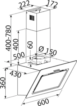 Bomann DU 771.1 G Kopffreie Vertikal-Dunstabzugshaube / 60 Cm/ LED Display/Touch Control/Umluft-oder Abluftbetrieb / 3 Leistungsstufen / 603 M³/h / Schwarz/Edelstahl 15 Bomann DU 771.1 G Kopffreie Vertikal-Dunstabzugshaube / 60 Cm/ LED Display/Touch Control/Umluft-oder Abluftbetrieb / 3 Leistungsstufen / 603 M³/h / Schwarz/Edelstahl -Haushaltswaren Store 059c37f992af5e42f3f3ce1da5ebf093