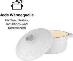 Daumonet Gusseisen-Bräter - Rund Ø 26 Cm - Weiß 14 Daumonet Gusseisen-Bräter - Rund Ø 26 Cm - Weiß -Haushaltswaren Store 05d5ca59977f92c10c220ff825300d48