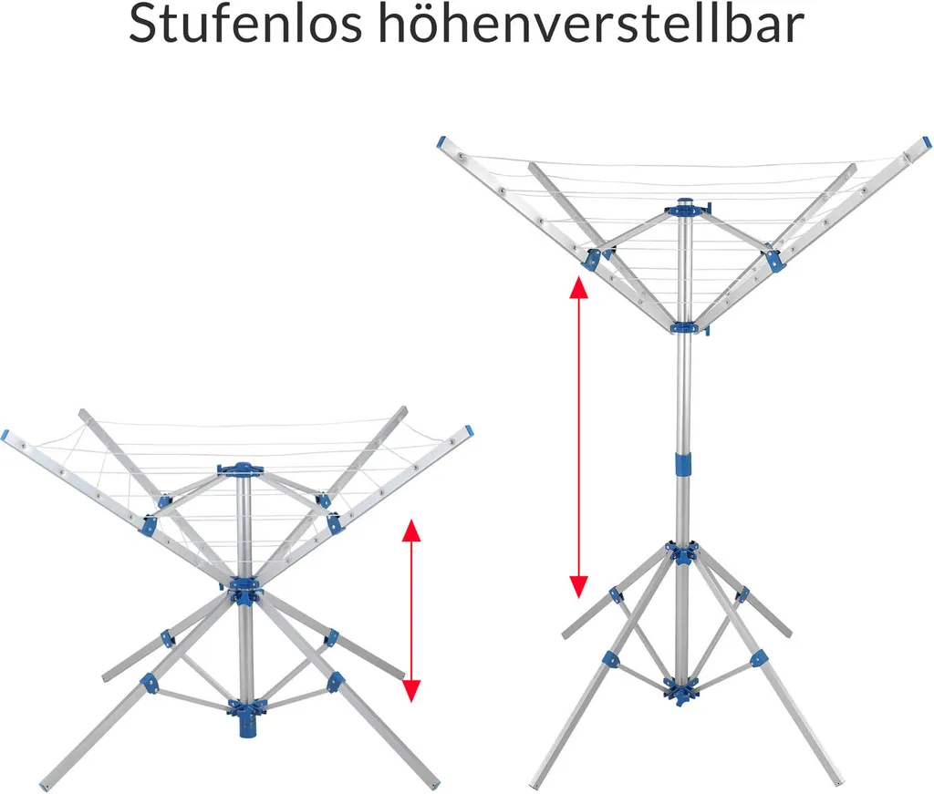 Monzana Wäschespinne Höhenverstellbar Mobil Mit 4 Erdspieße Camping Wäscheständer Wäscheleine Wetterfest Leicht Aluminium 5 Monzana Wäschespinne Höhenverstellbar Mobil Mit 4 Erdspieße Camping Wäscheständer Wäscheleine Wetterfest Leicht Aluminium – Bild 3