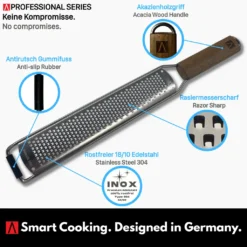 REDSALT® Premium Zester Edelstahl Reibe Mit Holzgriff | Rasiermesserscharfe Klinge | Küchenreibe Für Zitrone Ingwer Muskatnuss | Parmesanreibe Ingwerreibe Zitronenreibe Käsereibe 11 REDSALT® Premium Zester Edelstahl Reibe Mit Holzgriff | Rasiermesserscharfe Klinge | Küchenreibe Für Zitrone Ingwer Muskatnuss | Parmesanreibe Ingwerreibe Zitronenreibe Käsereibe -Haushaltswaren Store 06d0d35b3d814e616d990cfe0c91f320