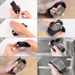 Garlic Press Knoblauchpresse Edelstahl Rostfrei, Knoblauchschneider Spülmaschinenfest Küchenhelfer Mit Silikon Schäler Und Ingwerpresse Bürste 17 Garlic Press Knoblauchpresse Edelstahl Rostfrei, Knoblauchschneider Spülmaschinenfest Küchenhelfer Mit Silikon Schäler Und Ingwerpresse Bürste -Haushaltswaren Store 071cb757d67a0627c33afbfc8fd2c19d