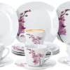 Kaffeeservice 18-tlg. Kyoto Orchidee Leicht Eckig Porzellan Für 6 Personen Weiß MitNachbildung -Haushaltswaren Store 08587283af4c02cc8df21d0b12c651e3
