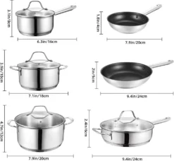 Topf-Set Topfset Induktion 10-teilig Edelstahl Kochtopf Set Mit Glasdeckel Edelstahl 18/10, Unbeschichtet Für Gas, Elektro, Halogen, Induktionsherde -Haushaltswaren Store 08c2b17ddbcf88ff0df26685d2bd5f92