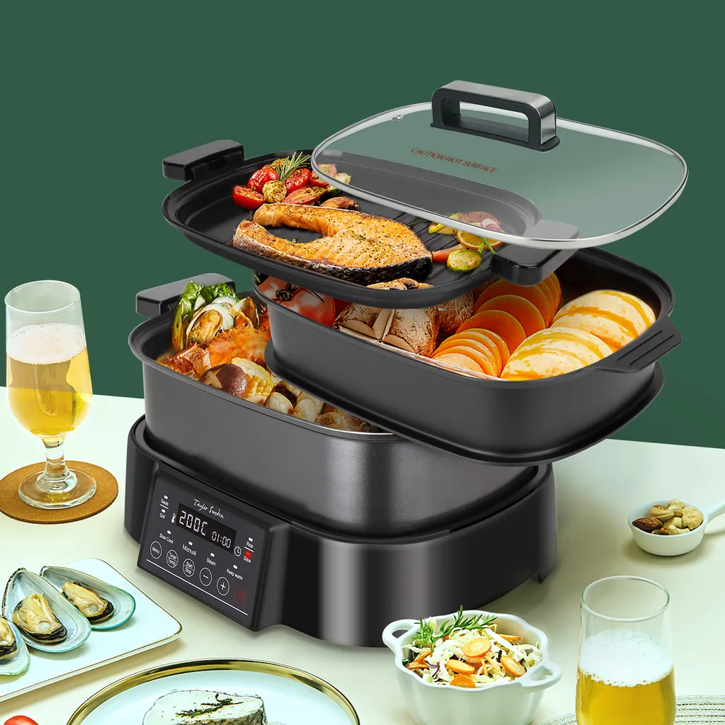Aigostar 6 L Dampfgarer Mit Timer, Langsamkocher, Grill Und Dampfgarer 3 In 1, BPA-frei, Programmierbar, Voreingestellte Programme, Warmhaltefunktion, 1250 W 6 Aigostar 6 L Dampfgarer Mit Timer, Langsamkocher, Grill Und Dampfgarer 3 In 1, BPA-frei, Programmierbar, Voreingestellte Programme, Warmhaltefunktion, 1250 W – Bild 4