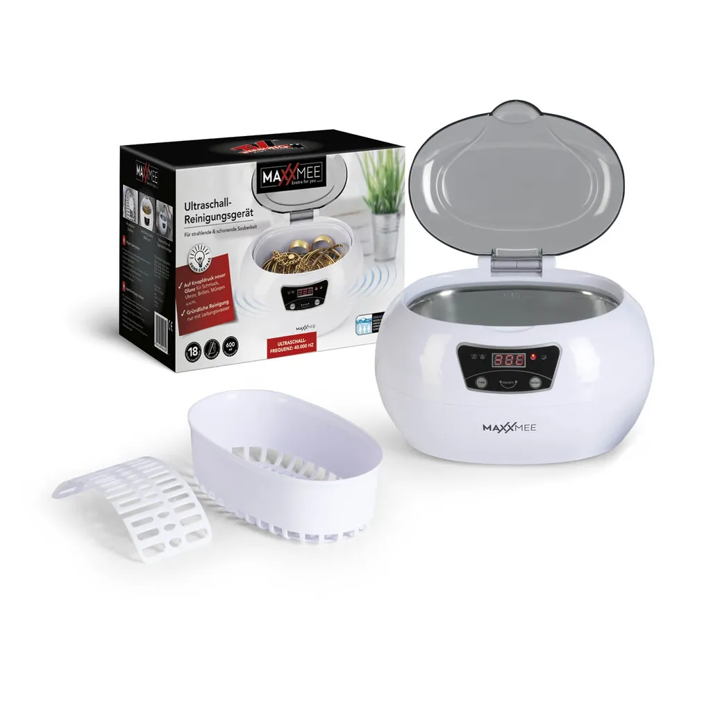 MAXXMEE Ultraschall Reinigungsgerät - 18 Reinigungszeiten - Grau/weiß Ultraschall Reinigungsgerät 600 Ml Timer Display Uhren Schmuck Brillen MAXXMEE 8 MAXXMEE Ultraschall Reinigungsgerät - 18 Reinigungszeiten - Grau/weiß Ultraschall Reinigungsgerät 600 Ml Timer Display Uhren Schmuck Brillen MAXXMEE – Bild 6