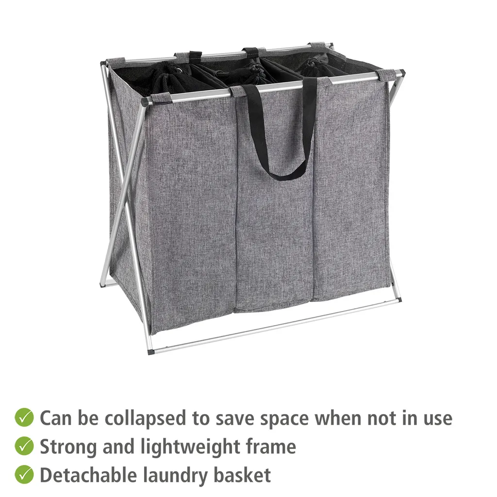 Wenko Wäschesammler Trio Grau Meliert 9 Wenko Wäschesammler Trio Grau Meliert – Bild 7