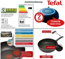 Tefal B30310 Cook&Clean Pfannenset 5tlg Hochrand, Pfanne 28cm + 30cm Hoher Rand, Teflon Antihaftbeschichtet, Bratpfanne Set Tief , Inkl. Deckel -Haushaltswaren Store 0d7491c9b890d2b2136cdbfe150a259c