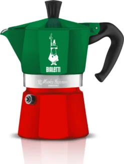 Bialetti - Moka Express Collection Italia (Tricolour), 3-Tassen-Kaffeemaschine, Aluminium -Haushaltswaren Store 0dd14bf19703dee2327ceec118df5997