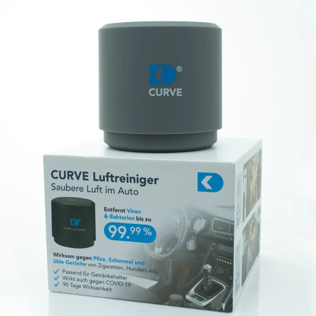 DK Medical® CURVE Auto Luftreiniger - Ocean Blue 4 DK Medical® CURVE Auto Luftreiniger - Ocean Blue – Bild 2