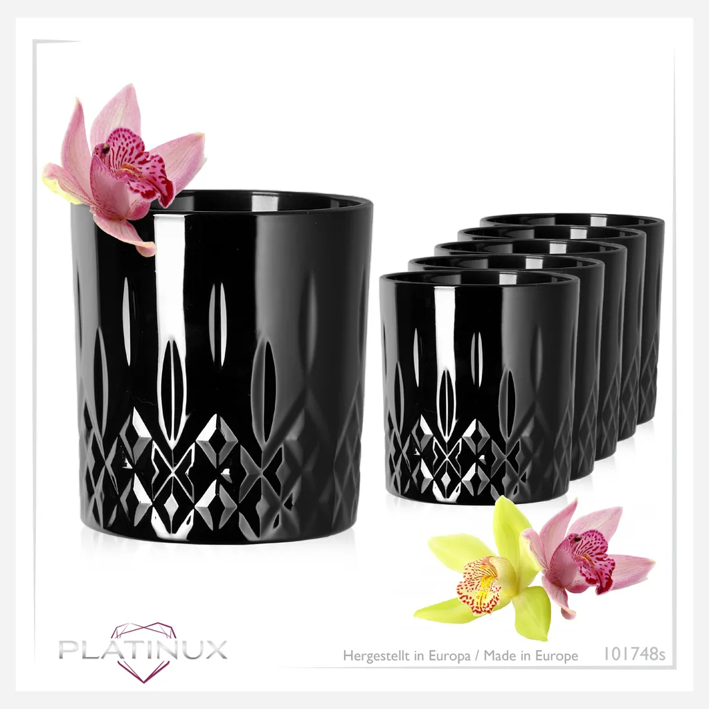 Schwarze Trinkgläser Mit Diamant Muster Aus Glas 250ml (max. 300ml) Gläser Whiskeygläser 9 Schwarze Trinkgläser Mit Diamant Muster Aus Glas 250ml (max. 300ml) Gläser Whiskeygläser – Bild 7