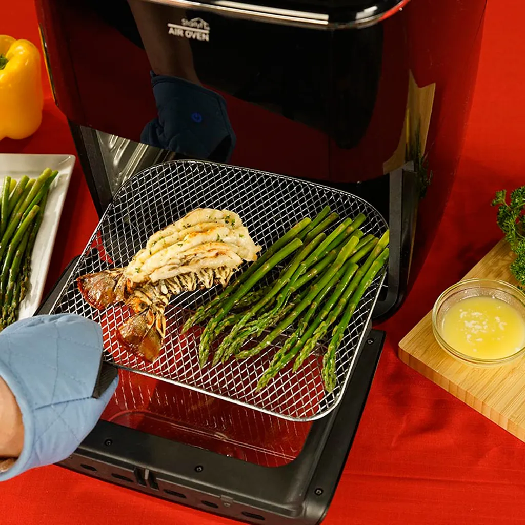 Starlyf® Air Oven XXL – 12 Liter Heißluftfriteuse Mit 10 Programmen Und Rotisserie-Funktion, Drehspieß, LED Display Mit Touch Screen, 1700 Watt , Ohne ÖL - Airfryer, Heißluft, Fritteuse, Heißluftofen, Backofen, Dehydrator, Grill 11 Starlyf® Air Oven XXL – 12 Liter Heißluftfriteuse Mit 10 Programmen Und Rotisserie-Funktion, Drehspieß, LED Display Mit Touch Screen, 1700 Watt , Ohne ÖL - Airfryer, Heißluft, Fritteuse, Heißluftofen, Backofen, Dehydrator, Grill – Bild 9