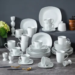 MALACASA, Serie Elisa, 50-teilig Tafelservice Aus Porzellan Für 6 Personen, Kombiservice Frühstückservice Kaffeeservice Mit Eierbecher, Kaffeetassen, Untertassen, Müslischalen, Dessertteller 15 MALACASA, Serie Elisa, 50-teilig Tafelservice Aus Porzellan Für 6 Personen, Kombiservice Frühstückservice Kaffeeservice Mit Eierbecher, Kaffeetassen, Untertassen, Müslischalen, Dessertteller -Haushaltswaren Store 0fff2d372201425aa018fdc19d09c4b6