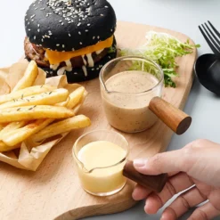 Glas Messbecher Hitzebeständiger Holzgriff Glaswaage Tasse Milchtasse Glasmessbecher 100ml -Haushaltswaren Store 103795be03103845d7b2cfe10eb6f067