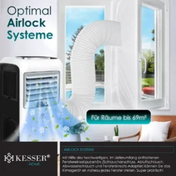 KESSER® – Klimaanlage Mobiles Klimagerät 4in1 Kühlen, Luftentfeuchter, Lüften, Ventilator - 12.000 BTU/h (3.500 Watt) 3,5 KW - Klima Mit Montagematerial, Fernbedienung Und Timer, Nachtmodus (EEK: A), Farbe:Weiß / Schwarz 19 KESSER® – Klimaanlage Mobiles Klimagerät 4in1 Kühlen, Luftentfeuchter, Lüften, Ventilator - 12.000 BTU/h (3.500 Watt) 3,5 KW - Klima Mit Montagematerial, Fernbedienung Und Timer, Nachtmodus (EEK: A), Farbe:Weiß / Schwarz -Haushaltswaren Store 1054eb1265d9117f8668a35a975d918d