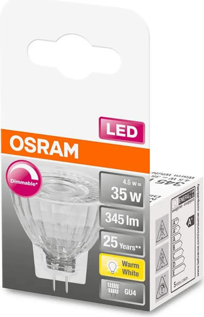 Osram LED Reflektor Super Star MR11 GU4 4,5W Warmweiß, Dimmbar, Klar 4 Osram LED Reflektor Super Star MR11 GU4 4,5W Warmweiß, Dimmbar, Klar – Bild 2