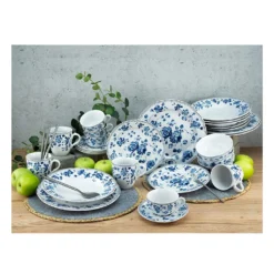 CreaTable 22543 Kombiservice Royal Blue Flower Für 4 Personen, Porzellan, Mehrfarbig (1 Set, 16-teilig) -Haushaltswaren Store 10b3a2021962fb85a9126809f0919117