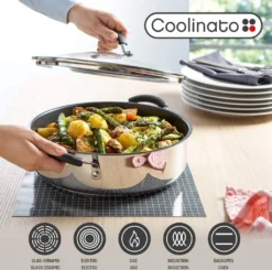 COOLINATO Schmorpfanne 28cm Aus Edelstahl – Beschichtet -Haushaltswaren Store 113b349487e4b368d9b7ceefa239622d