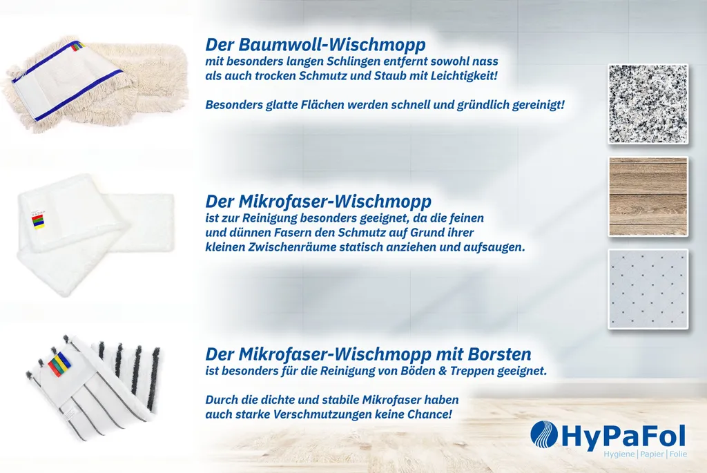Hypafol Wischmopp-Baumwolle 40 Cm | 3 Wischmopp Bezüge 7 Hypafol Wischmopp-Baumwolle 40 Cm | 3 Wischmopp Bezüge – Bild 5