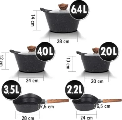 Melody Topfset Nero Antihaft Alugus Pfannen-Set Topf-Set Töpfe Bratpfannen 19-Teilig #3022 -Haushaltswaren Store 12e66b2026e9ca5f31012d77c9bab1de