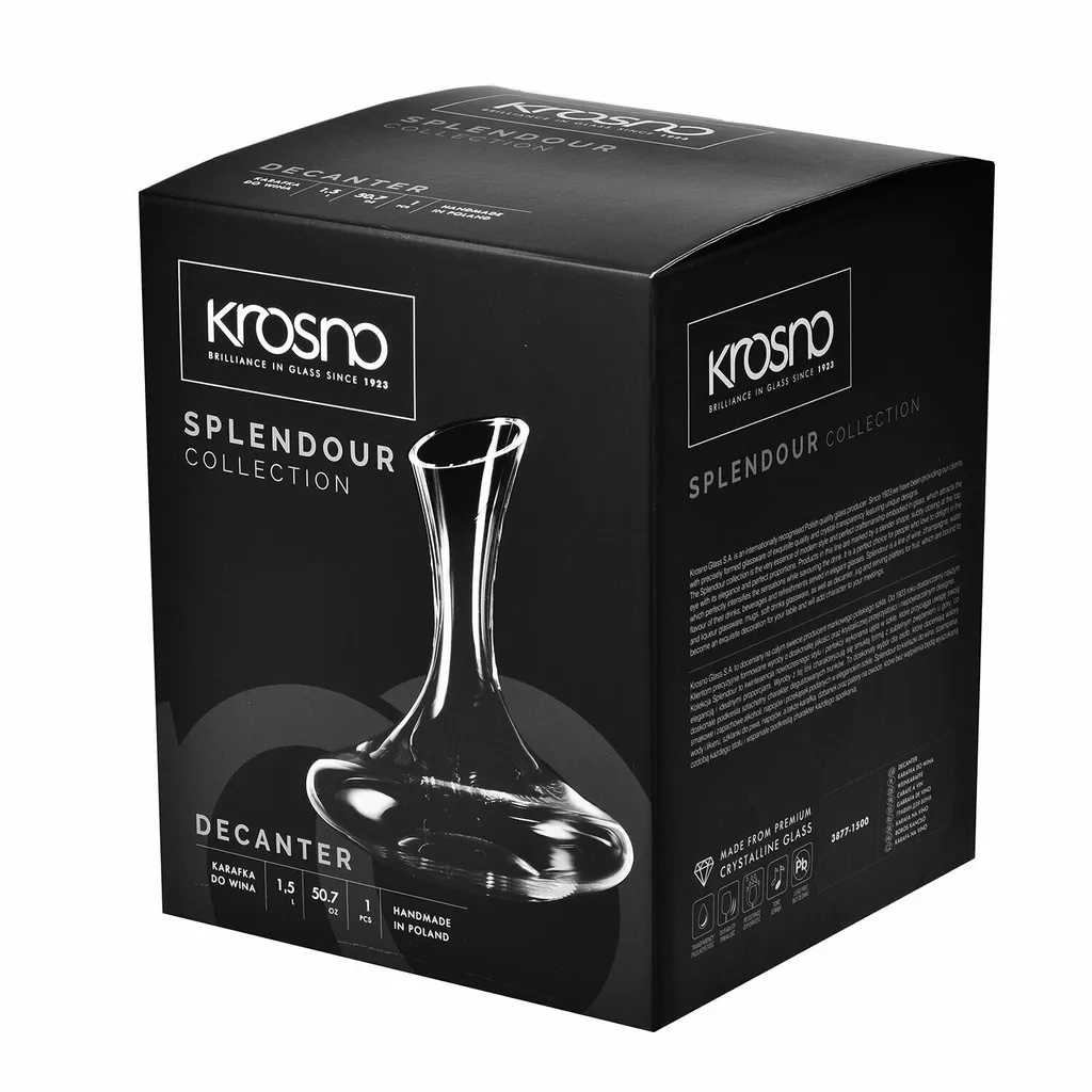 KROSNO Wein-Dekanter Wein-Karaffe | 1500 ML | Set Von 1 | Vinoteca Kollektion | Rotwein Dekantierer Dekantierkaraffe | Perfekt Für Zu Hause, Restaurants Und Partys | Zur Manuellen Reinigung 6 KROSNO Wein-Dekanter Wein-Karaffe | 1500 ML | Set Von 1 | Vinoteca Kollektion | Rotwein Dekantierer Dekantierkaraffe | Perfekt Für Zu Hause, Restaurants Und Partys | Zur Manuellen Reinigung – Bild 4