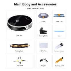 LIECTROUX C30B Automatischer Roboter-Staubsauger 5000Pa Starke Saugleistung Intelligente Dynamische Navigation APP-Fernbedienung Intelligentes Nasswischen Sprachsteuerung Kompatibel Mit Alexa Google Assistant 25 LIECTROUX C30B Automatischer Roboter-Staubsauger 5000Pa Starke Saugleistung Intelligente Dynamische Navigation APP-Fernbedienung Intelligentes Nasswischen Sprachsteuerung Kompatibel Mit Alexa Google Assistant -Haushaltswaren Store 13e3fe1e68e4051fcafcb5537604217a