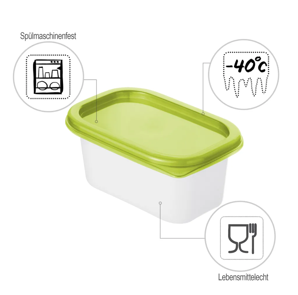 ROTHO Set Gefrierdosen 4 X 0.2 L DOMINO, Farbe:Limettengrün 6 ROTHO Set Gefrierdosen 4 X 0.2 L DOMINO, Farbe:Limettengrün – Bild 4