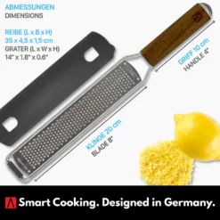 REDSALT® Premium Zester Edelstahl Reibe Mit Holzgriff | Rasiermesserscharfe Klinge | Küchenreibe Für Zitrone Ingwer Muskatnuss | Parmesanreibe Ingwerreibe Zitronenreibe Käsereibe 15 REDSALT® Premium Zester Edelstahl Reibe Mit Holzgriff | Rasiermesserscharfe Klinge | Küchenreibe Für Zitrone Ingwer Muskatnuss | Parmesanreibe Ingwerreibe Zitronenreibe Käsereibe -Haushaltswaren Store 143aaa15835b59c03aa09978c7127934