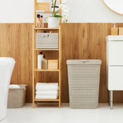 ROTHO Wäschesammler 55 L COUNTRY, Farbe:Cappuccino -Haushaltswaren Store 14df44ccf11436089fca42e7ded3dbec