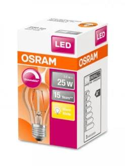 Osram LED Filament Leuchtmittel Birnenform 2,8W = 25W E27 Klar 250lm Warmweiß 2700K DIMMBAR -Haushaltswaren Store 14fffb5de456932ebc2dbdb2f651ec4b