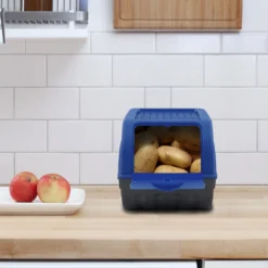 Kartoffel Aufbewahrungsbox Blau+ Weiß 2er Set I Gemüsebox Kartoffelbox Mit Deckel Für Ca. 4 Kg Kartoffeln + 6 Aufkleber Mit Gemüsesorten -Haushaltswaren Store 16f33fb7a68d65dee110ff8ae006c747