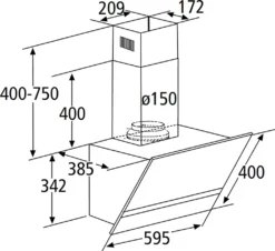 PKM Dunstabzugshaube Kopffreihaube Schräghaube Randabsaugung S20-60 AWTY Weiß -Haushaltswaren Store 173cddd79ef30c06ad5e821c1de4cf34