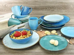 CreaTable 20157 Kombiservice Nature Collection Aqua Für 4 Personen, Steinzeug, Aqua (1 Set, 16-teilig) -Haushaltswaren Store 17df9a7b1b72c4536f69770a70736140