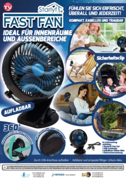 Starlyf® Fast Fan - USB, Miniventilator, Ventilator, Kabellos Und Wieder Aufladbar, Akku, Tragbarer Ventilator, 360 ° - Aus Der TV Werbung 15 Starlyf® Fast Fan - USB, Miniventilator, Ventilator, Kabellos Und Wieder Aufladbar, Akku, Tragbarer Ventilator, 360 ° - Aus Der TV Werbung -Haushaltswaren Store 185c4b1905cdd57edd43492eac13f437
