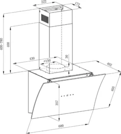 Respekta Dunstabzugshaube Schräghaube Wandhaube Kopffrei Glas 60 Cm Schwarz LED -Haushaltswaren Store 190bcba1e334926e95a4a5fa474696ac