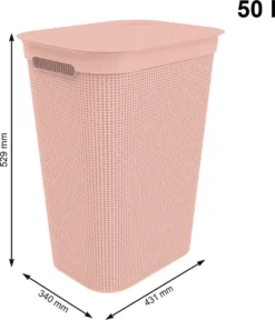 ROTHO Wäschesammler 50 L BRISEN, Farbe:Linnea Pink Ged. -Haushaltswaren Store 1a03fd6c4c52dbd790f135904f3710fd