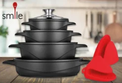 Smile MGK-12 Kochtopf, Geschmiedetes Aluminium, Schwarz -Haushaltswaren Store 1aac79ec42d0565c1b3ea920914b91c5