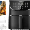 Cosori Premium 5,5-Liter Heißluftfritteuse Mit Spießgestell, Schwarz
