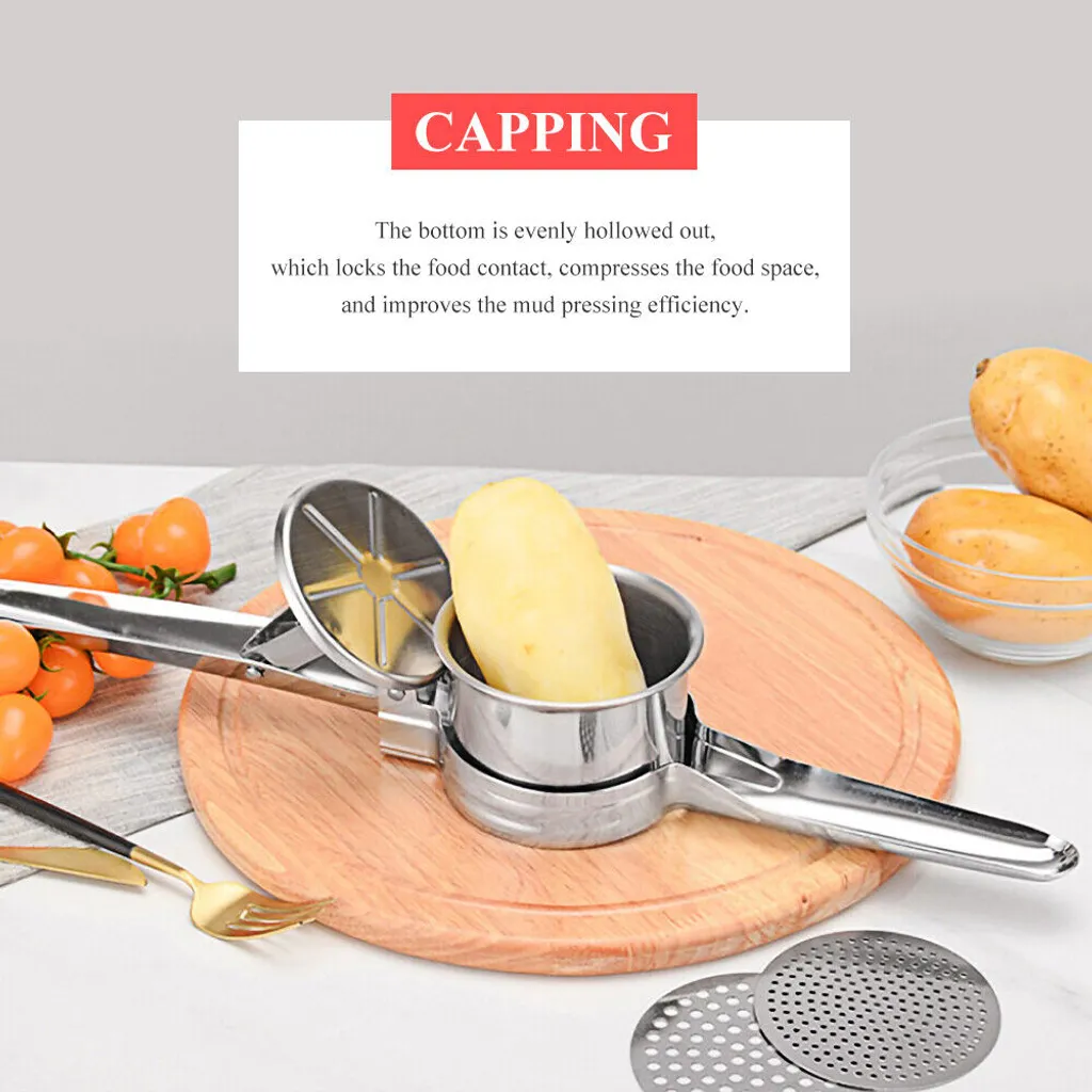 3 In 1 Edelstahl Kartoffelpresse Spätzlepresse Spaghettieispresse Mit 3 Locheinsätzen Kartoffel Ricer Masher Obstpresse Professionelle 4 3 In 1 Edelstahl Kartoffelpresse Spätzlepresse Spaghettieispresse Mit 3 Locheinsätzen Kartoffel Ricer Masher Obstpresse Professionelle – Bild 2