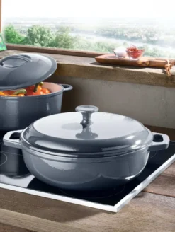 GSW Gusseisen Schmortopf Grey Shadow 30cm / 4,5 Ltr., Gusseisen, Schmortopf Mit Deckel ø Ca. 30 X H 9,0cm -Haushaltswaren Store 1d25a44882497b28c201360f021696a3